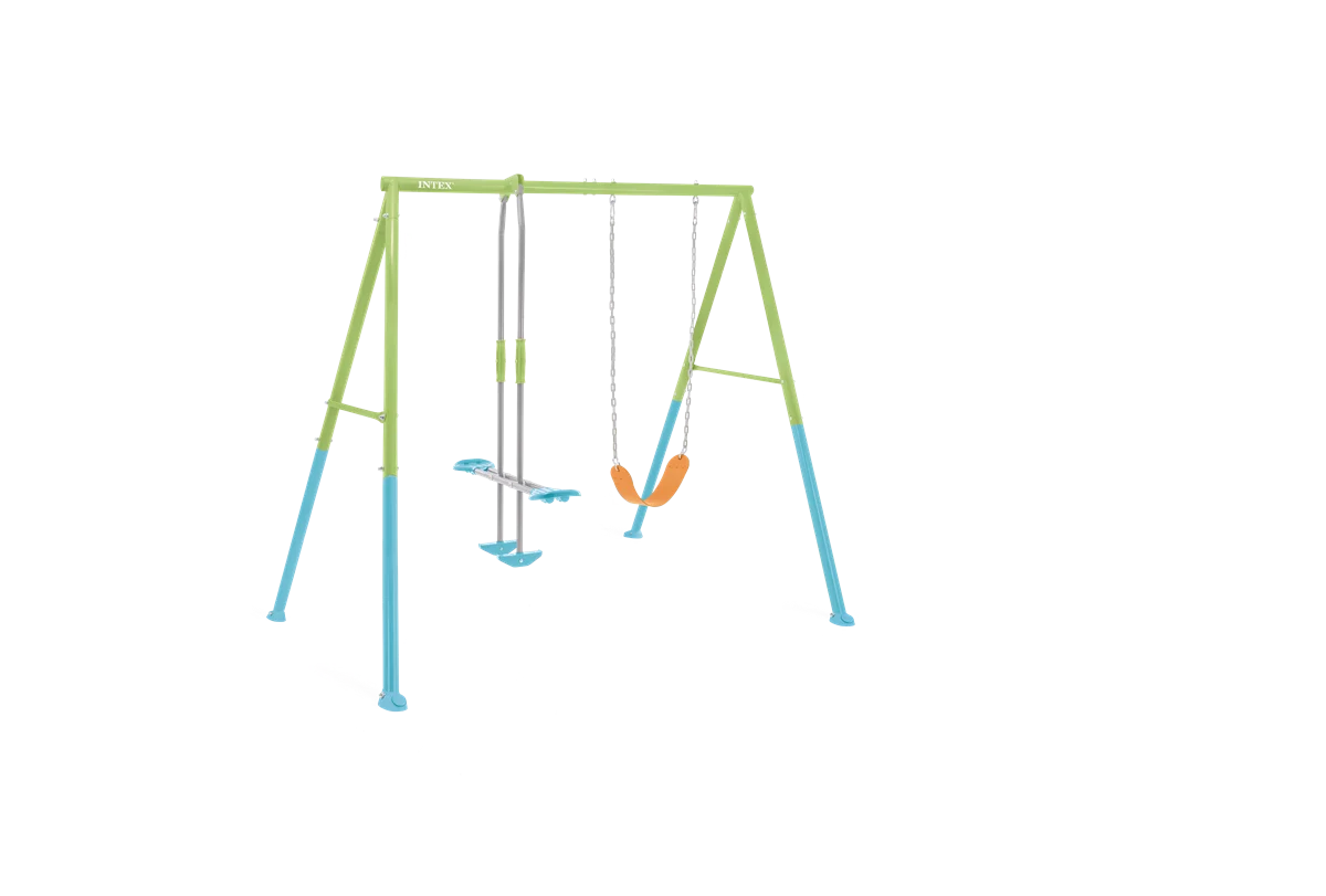 נדנדת שני חלקים נדנדה גמישה ונדנדת וגלישה לחצר לילדים | 2.35X2.35X2 מטר | INTEX