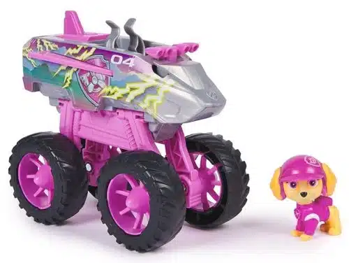 רכב הצלה גלגלי ענק ורוד משנה צורה לרחפת כולל דמות של סקיי | מפרץ ההרפתקאות