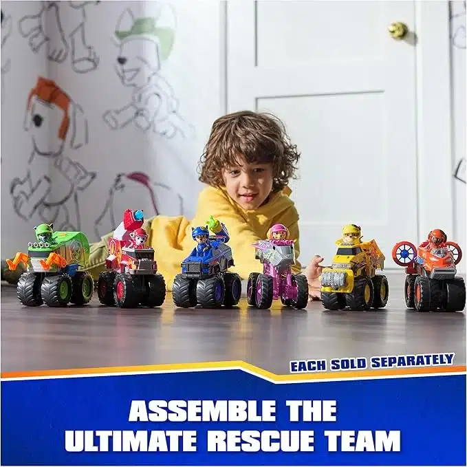 רכב הצלה גלגלי ענק ורוד משנה צורה לרחפת כולל דמות של סקיי | מפרץ ההרפתקאות – תמונה 4