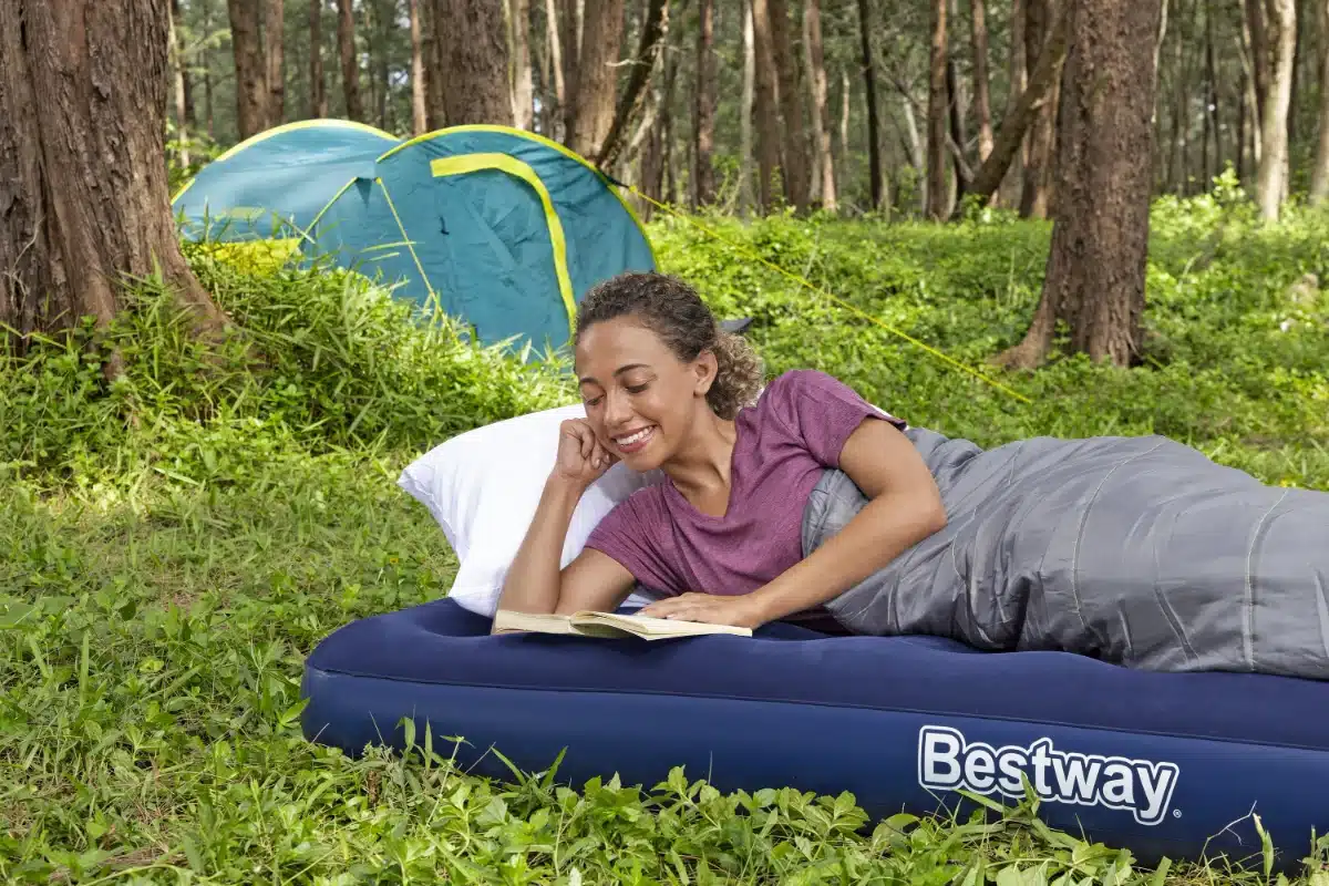 מזרן קטיפה ליחיד כחול - 185X76X22 ס״מ | BESTWAY – תמונה 3