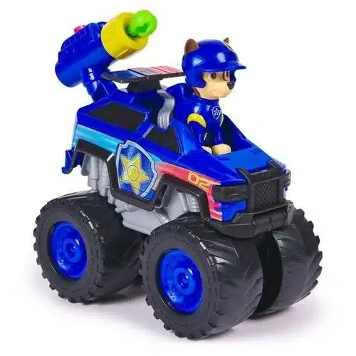 רכב משטרה גלגלי ענק כחול עם תותח יורה חצים ודמות של צ'ייס | מפרץ ההרפתקאות – תמונה 2