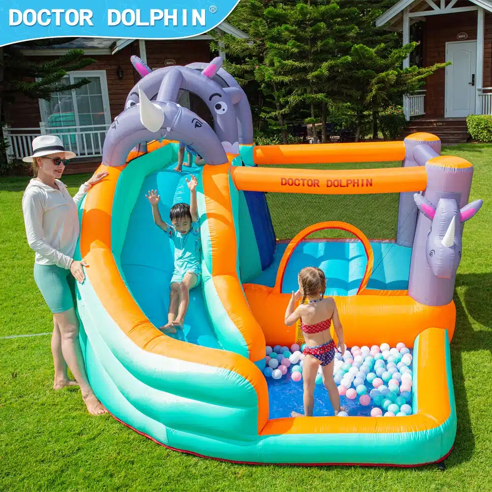 מתקן קפיצה מתנפח הקרנפים | המקפצה הרטובה | Doctor Dolphin – תמונה 3