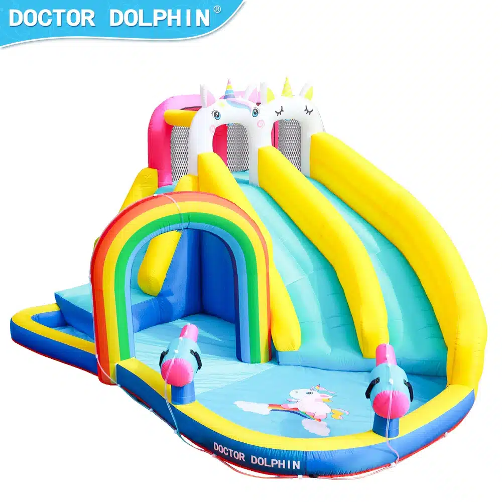 מתקן מתנפח עם מים גדול יוניקורן קשת בענן | Doctor Dolphin – תמונה 3