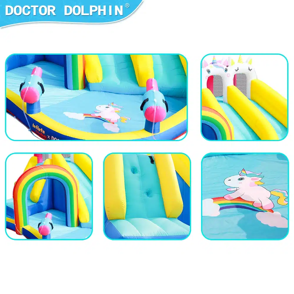 מתקן מתנפח עם מים גדול יוניקורן קשת בענן | Doctor Dolphin – תמונה 5