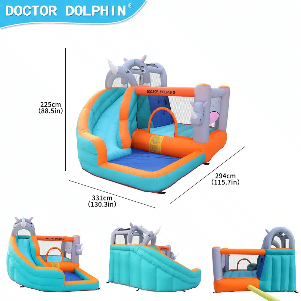 מתקן קפיצה מתנפח הקרנפים | המקפצה הרטובה | Doctor Dolphin – תמונה 5