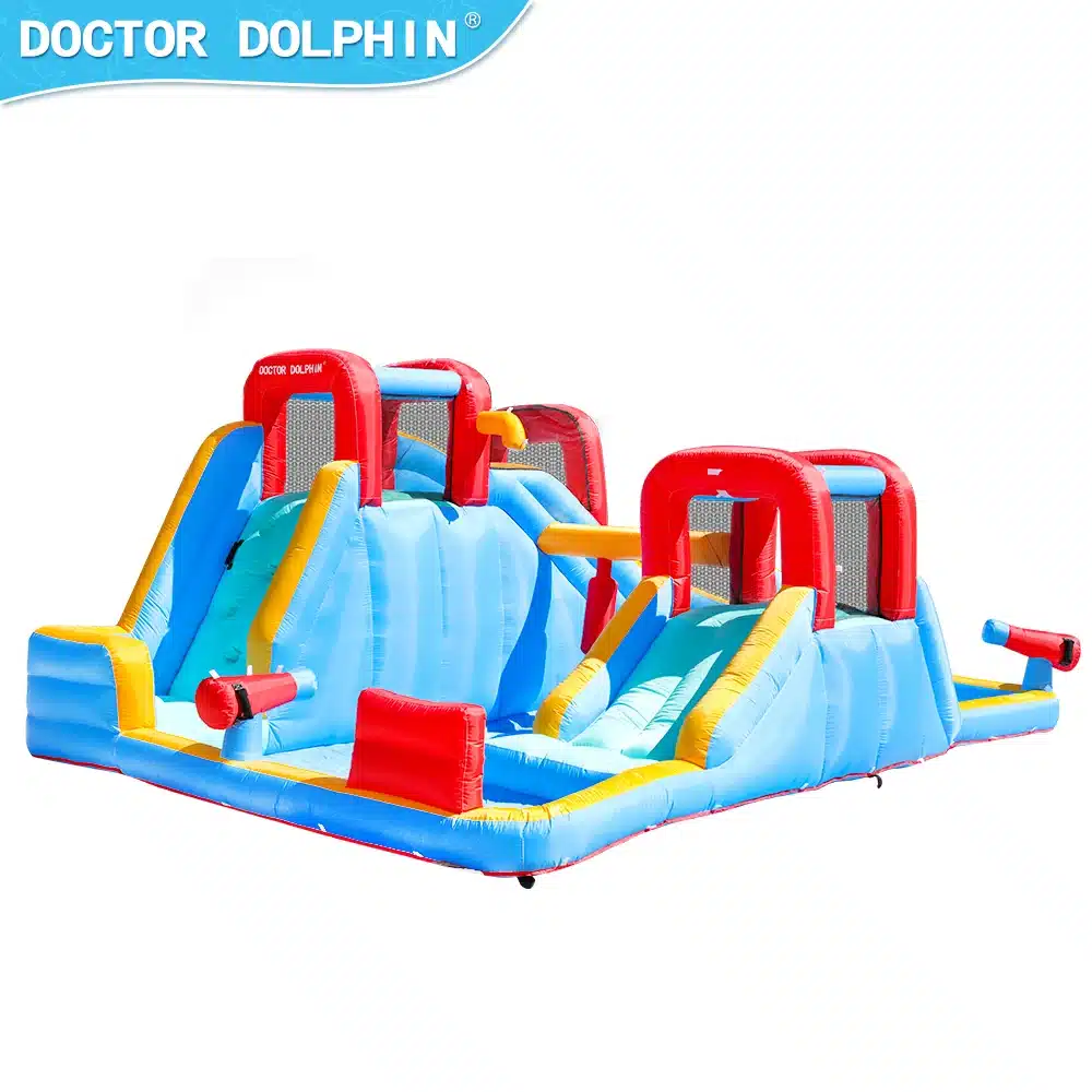 מתקן מתנפח ענק עם מים ושתי מגלשות | מתקן רטוב | Doctor Dolphin – תמונה 6