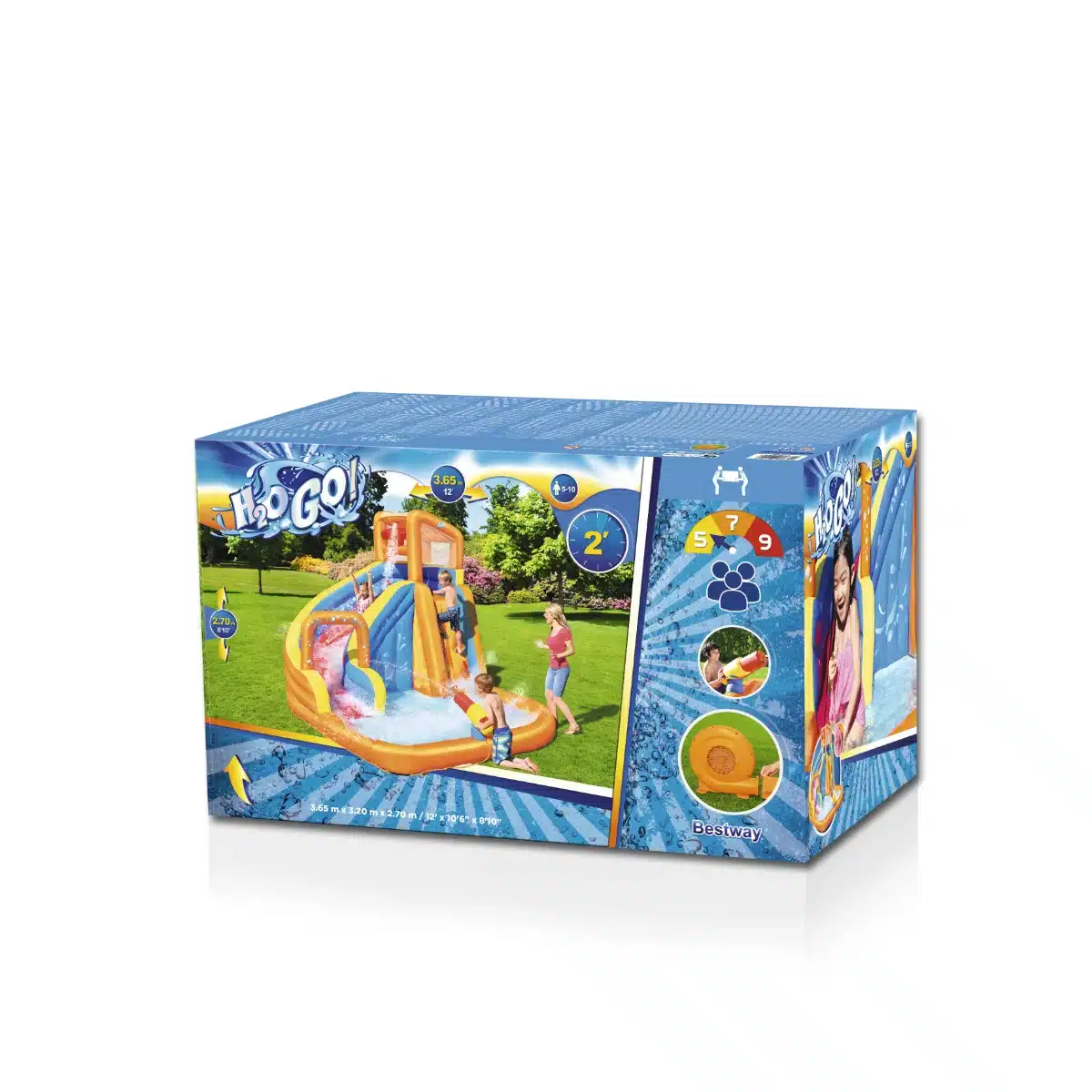 מתקן קפיצה מתנפח עם מים בינוני מגלשה+קיר טיפוס+שיכשוכית | פארק מים | Bestway – תמונה 9