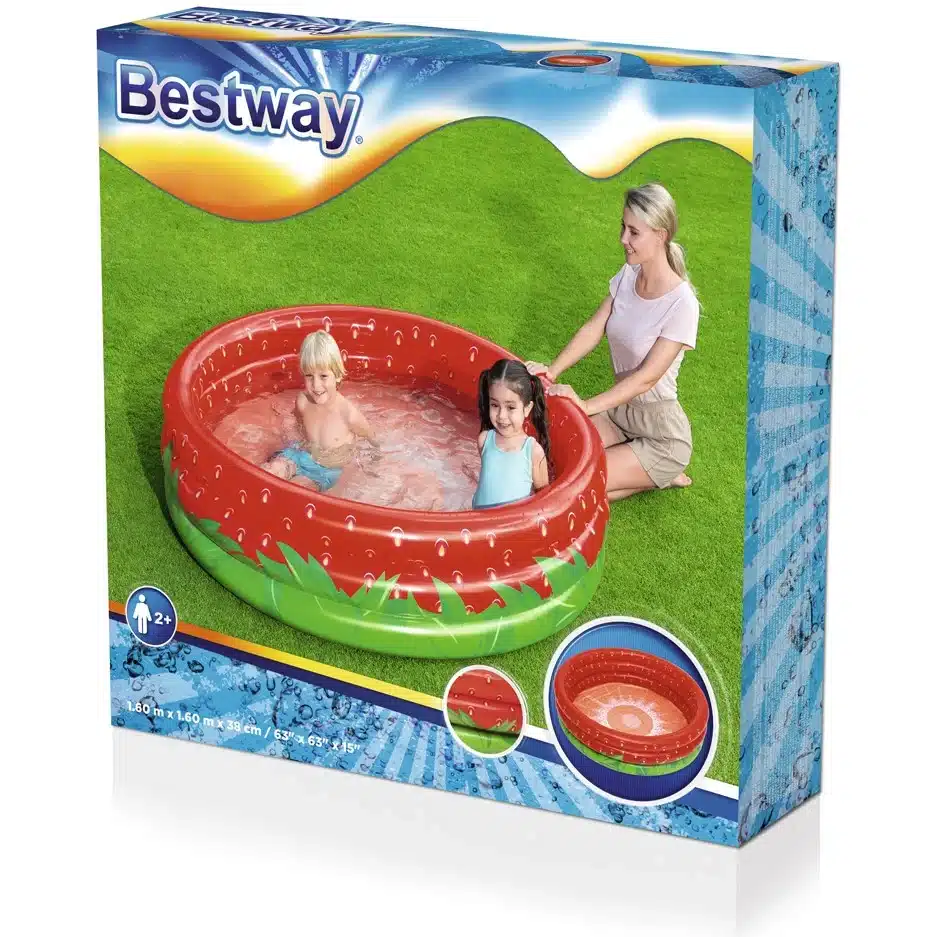 בריכה מתנפחת עגולה בעיצוב תות שדה | Bestway – תמונה 3